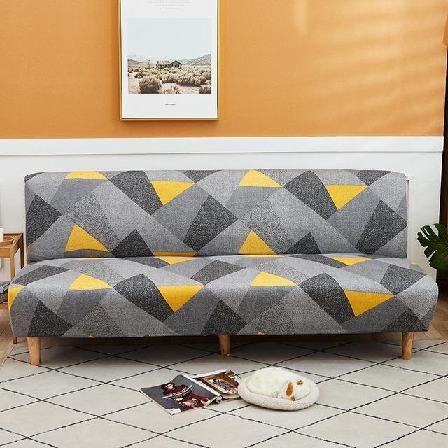S-EMIGA Elastischer Sofa-Bettbezug mit Streifenmuster in Multicolour, Armloser Schonbezug aus Spandex für das Wohnzimmer, Größe S (Länge: 120-150 cm) - Bild 1