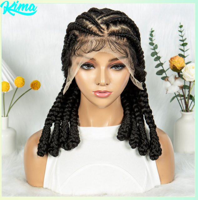 KIMA Cornrow geflochtene Perücke, 16 Zoll, synthetisch, Damen - Bild 1