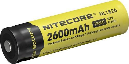 NiteCore NL1826 Li-Ion Akku 18650 3.7V 2600 mAh in Gelb - Bild 1