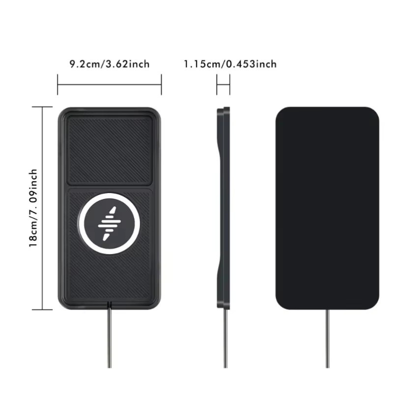 VIKEFON Kabelloses Auto-Ladegerät mit USB-Kabel in Schwarz für iPhone 17-12 Pro Max, Samsung, Xiaomi und AirPods Pro 2 als Schnell-Ladestation - Bild 5