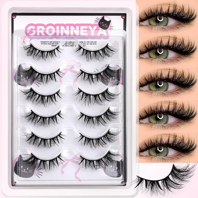 GROINNEYA Wispy Lashes Künstliche Wimpern, Natürlich, Unisex - Bild 1