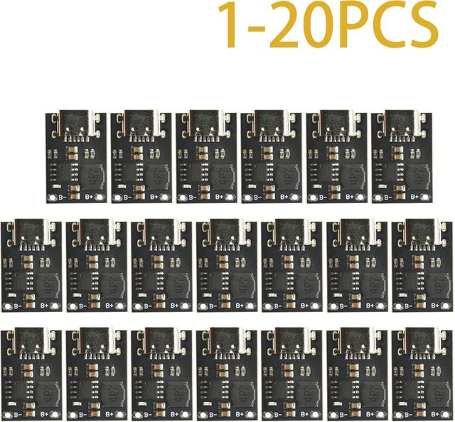 LiFePO4 1S 3,6 V 2,4 A Lademodul mit USB-C-Eingang für 3,2 V Phosphat-Batterien in Schwarz - Bild 1