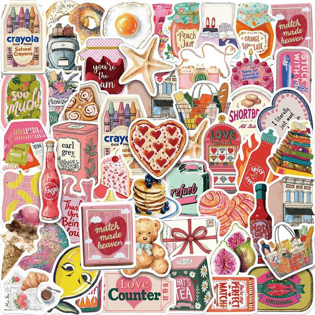 Rspctou Vintage Rosa Ästhetische Mädchen-Graffiti-Aufkleber, Sticker, 10-teiliges Set - Bild 1