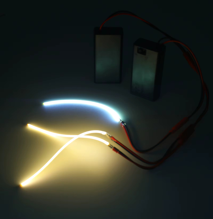 GAHADA RGB LED-Filament Neon Flex Set mit 2AA-Batteriekasten, biegsam 360 Grad, Schwarz, Länge: 110 mm bis 300 mm - Bild 2