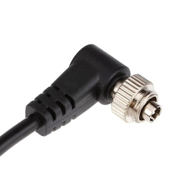 SD&HI PC Flash Sync Kabel mit 3,5 mm Klinkenstecker und Schraubverschluss für Studio Licht und Kamera, Schwarz - Bild 2