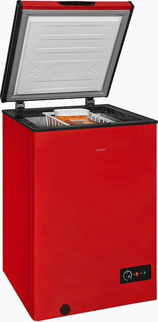 Exquisit GT100-330E Gefriertruhe in Rot mit manuellem Gefrierverfahren - Bild 1