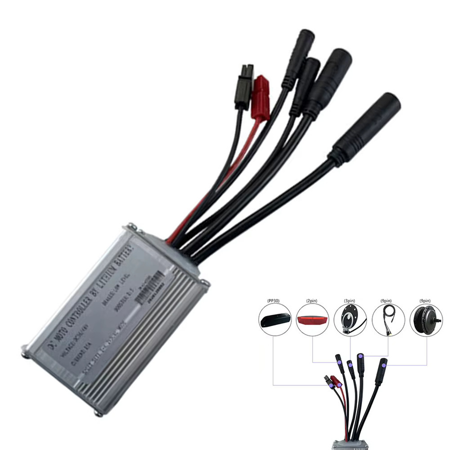 JN 15A E-Bike Controller Booster für bürstenlose Nabenmotoren, DC 36V/48V, Silber - Bild 2