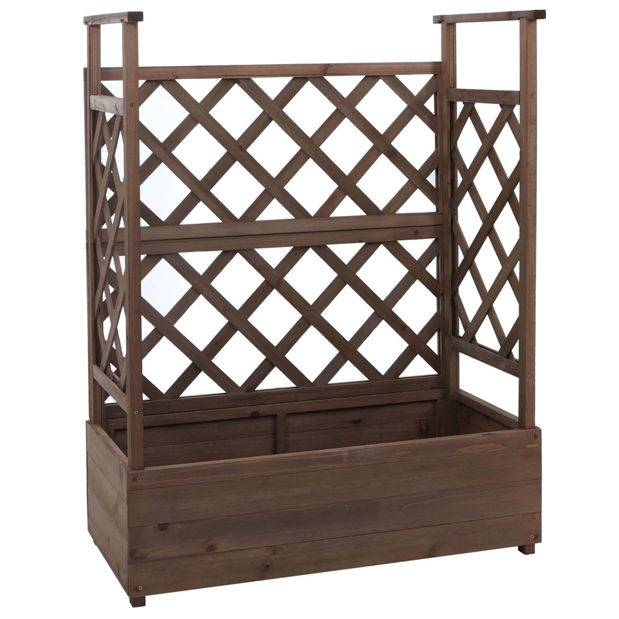 Hochbeet MCW P67 aus Holz mit Rankhilfe in Braun, B/T/H: 114 x 85 x 44 cm - Bild 3