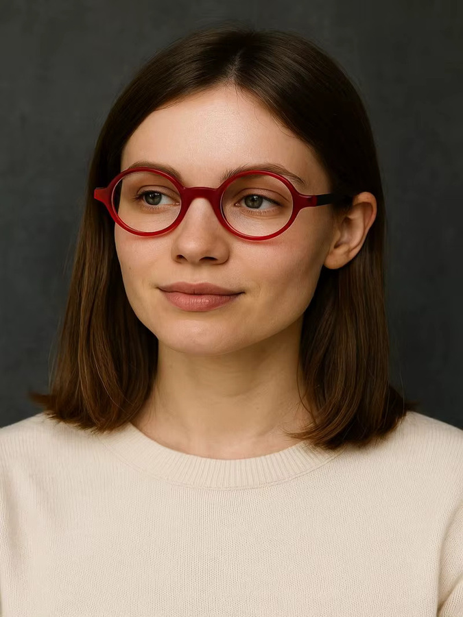 Klassische Lesebrille Oval, Vollrand, Kunststoff, Rot, Damen, Anti-Blau Licht - Bild 3