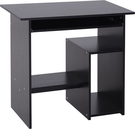 HOMCOM Computertisch Schreibtisch in Schwarz für Home Office und Kinderzimmer, B/T/H: 80 x 45 x 75 cm