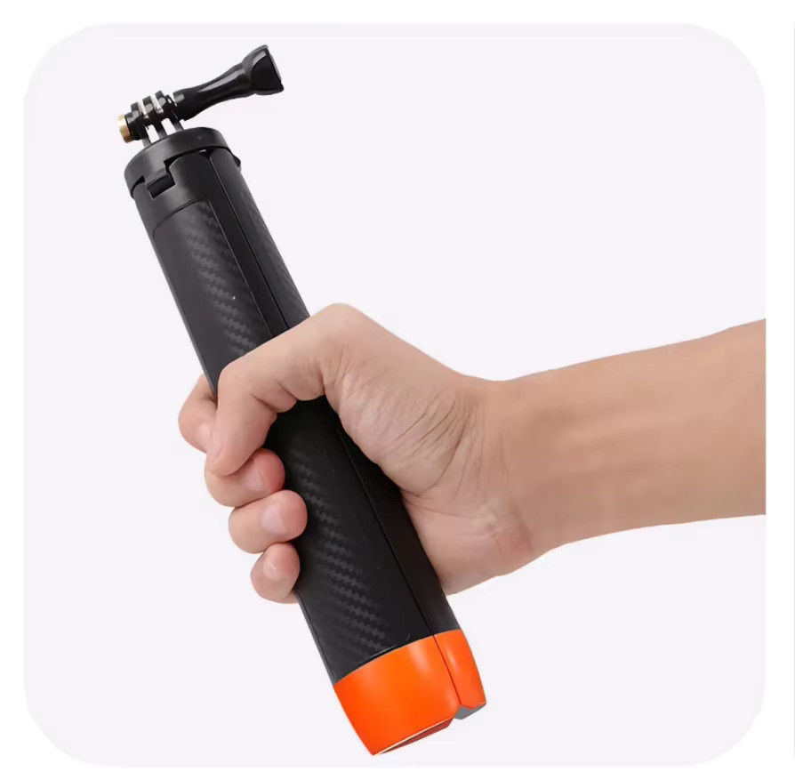 Schwimmender Selfie-Stick und Teleskop-Stativ als wasserdichter Schwimmgriff für DJI Action 6/5 Pro/4, GoPro und Insta360 Ace Pro 2 in Schwarz - Bild 3