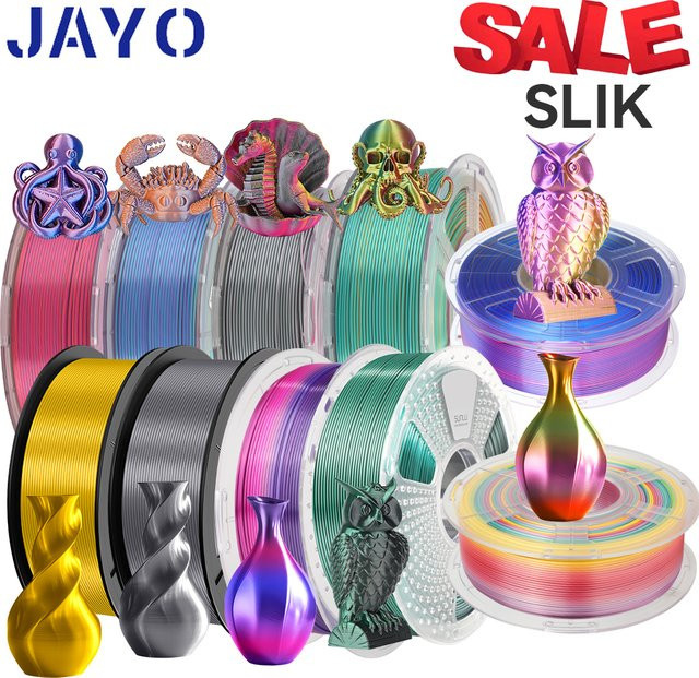 JAYO Silk SKDC 3D-Druckerfilament Mehrfarbig, 1,75 mm, 5,5 kg (5 Rollen) für FDM-Drucker - Bild 1