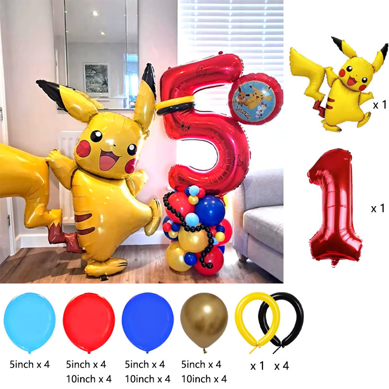 Potdemiel Pikachu Ballon-Set, Party-Hintergrund und Foto-Requisiten - Bild 2