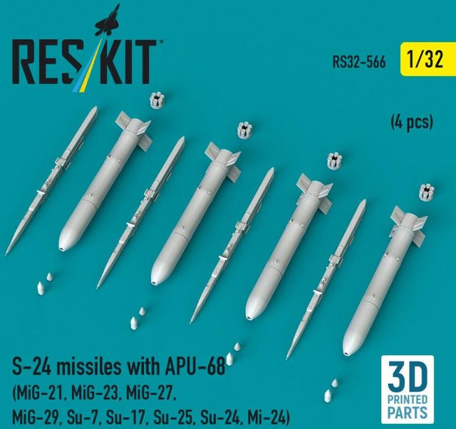 ResKit Models S-24 missiles with APU-68, 4-teiliges Set, 1:32 - Bild 1