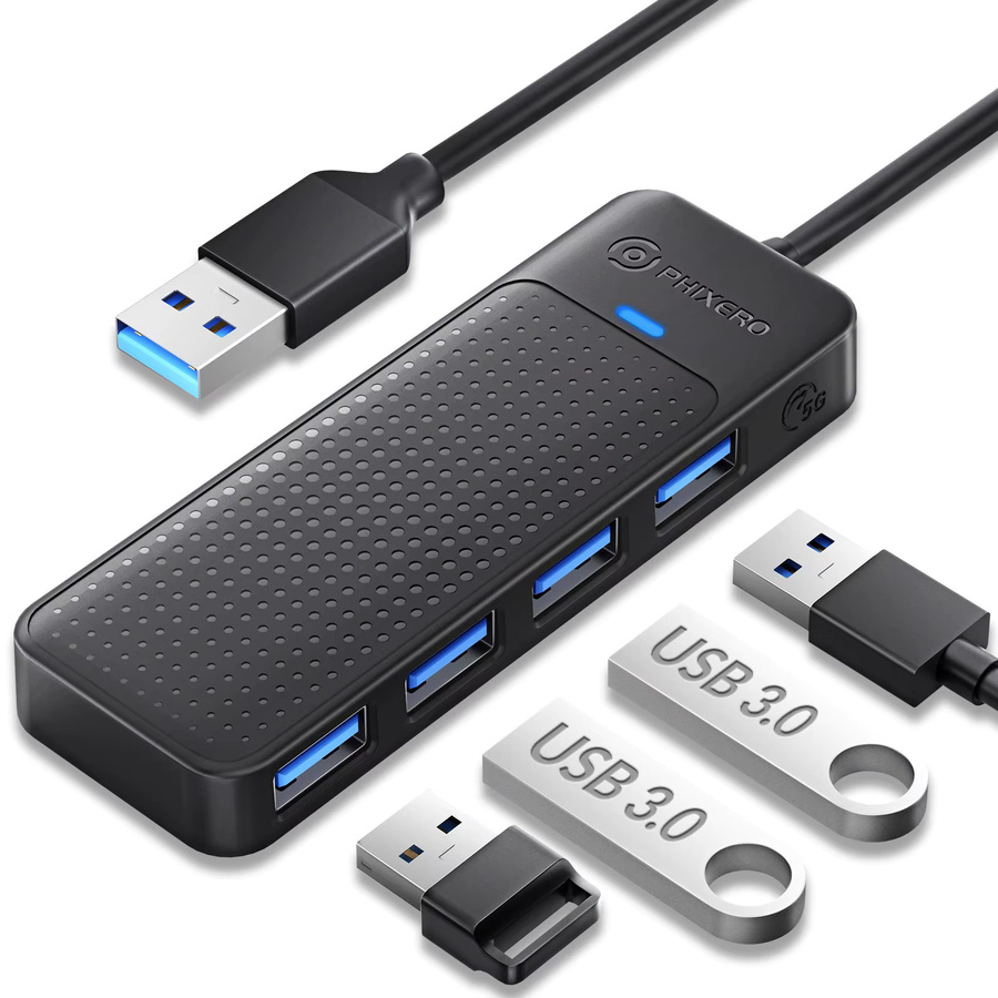 PHIXERO 4-in-1 USB 3.0 Hub Adapter mit 5 Gbit/s, Ultra-Slim OTG USB-C Expansion Dock mit PD 100W für PC und Computer Zubehör - Bild 6