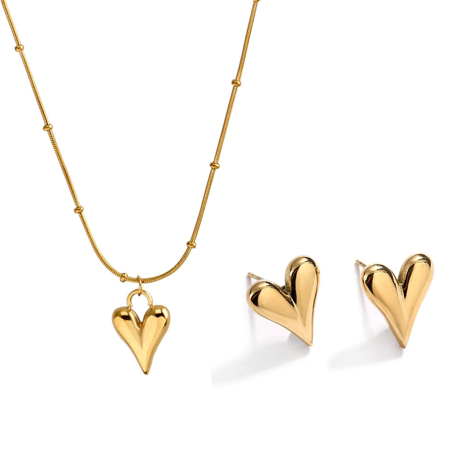 ZAKOL Ohrring Halskette Set, Edelstahl, Gold, Damen - Bild 4