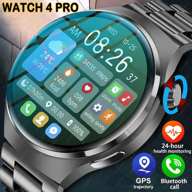 BOXUXING Smartwatch 2026 Pro GPS für Herren mit AMOLED-Bildschirm, Herzfrequenzmessung, Bluetooth-Anruffunktion und IP68 Wasserdichtigkeit in Schwarz - Bild 1