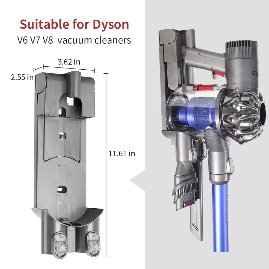 Wandmontierte Ladegeräthalterung und Staubsaugerhalterung mit Erweiterungsbasis für Dyson Handstaubsauger der Serien V6 V7 V8 V11 V15 SV15 in Grau - Bild 2