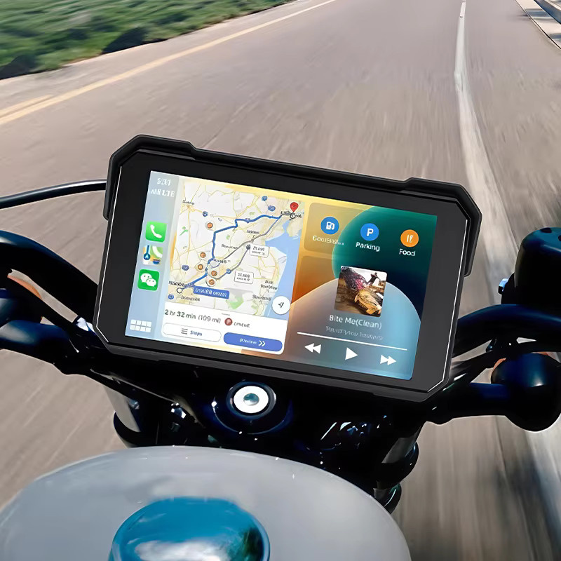 Jansite Motorrad-GPS-Navigationsdisplay mit 5 Zoll Display, CarPlay und Android Auto, Schwarz - Bild 7