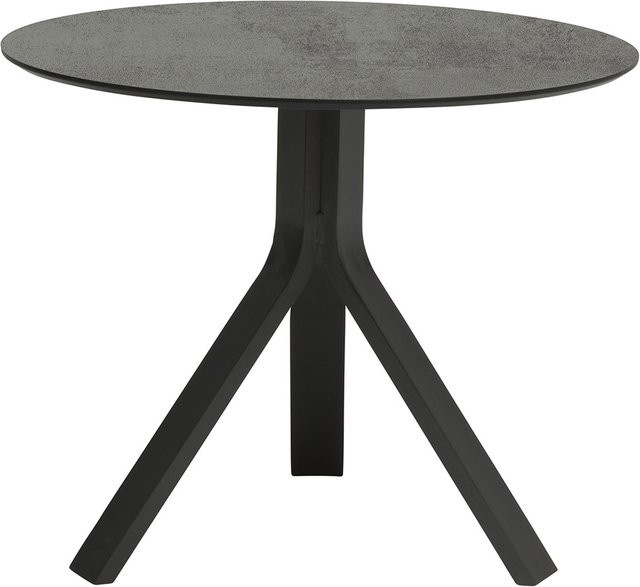 Stern Beistelltisch Freddie rund aus Aluminium in Anthrazit mit Tischplatte Silverstar 2.0 Zement, Durchmesser: 65 cm - Bild 1