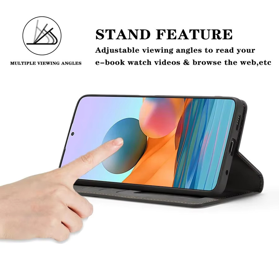 Magnetische Ultraschall Flip LED Tasche für Xiaomi Redmi Note und Redmi Serie in Schwarz oder Blau - Bild 5