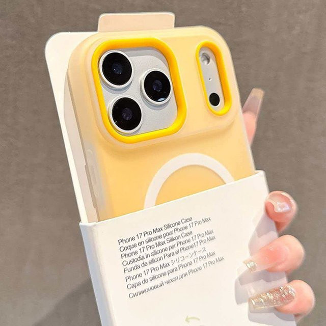 2 in 1 Magnetische Schutzhülle mit MagSafe Drahtloser Ladefunktion für Apple iPhone in Luxus Candy Farben Light Cyan und Yellow - Bild 1