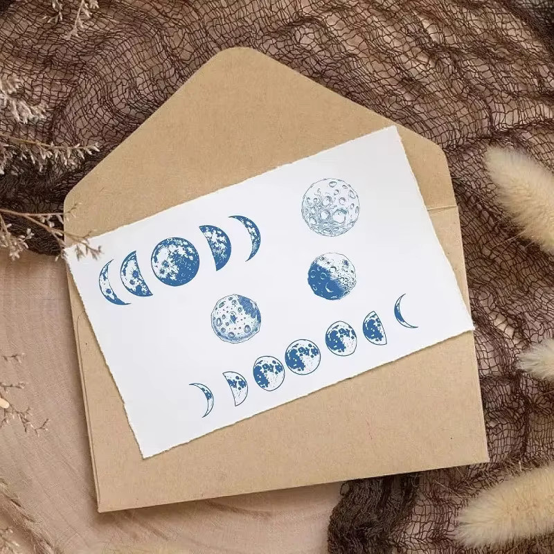 Vintage Mondphase Silikontempel für Journaling und DIY Kartenherstellung, transparent - Bild 2