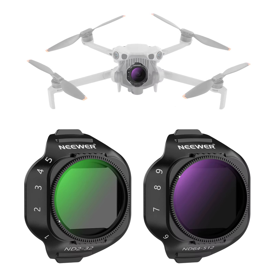 NEEWER Variables ND-Filter-Set für DJI Mini 5 Pro in Schwarz (ND2-32 + ND64-512) - Bild 5