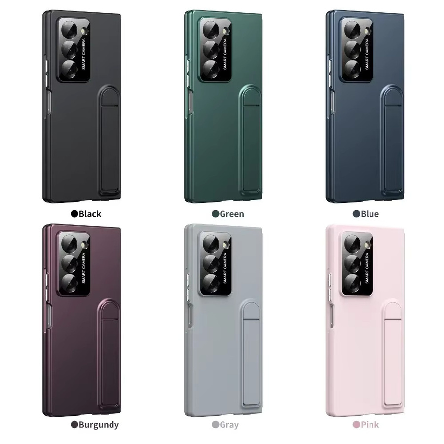 Stoßfeste Hide Stand Protect Handyhülle aus Kunststoff für Samsung Galaxy Z Fold 7, 6, 5, 4, 3 in Schwarz und Grau - Bild 4