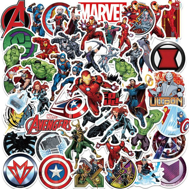 Marvel The Avengers Superhelden-Cartoon-Aufkleber, Bunt / Mehrfarbig, 10/30/50 Stück - Bild 1
