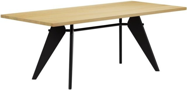 Vitra Em Table in Braun mit rechteckiger Form und Trestle-Gestell - Bild 1