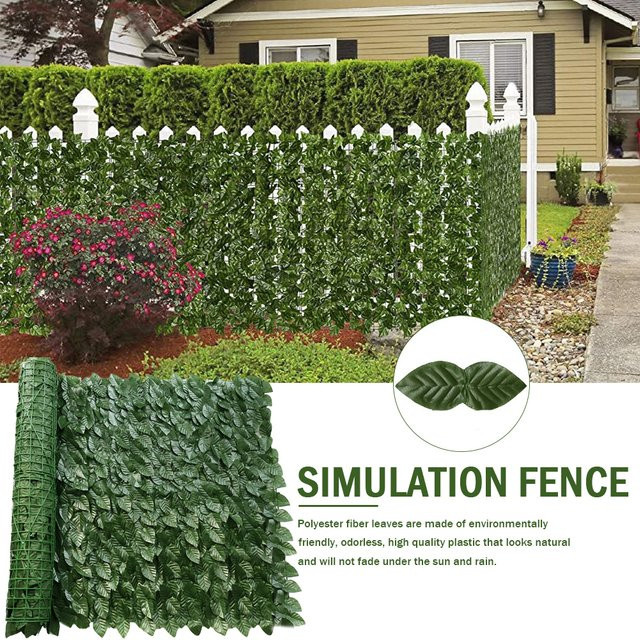 Alloet Blattzaunplatten aus Kunststoff in Grün als künstliche Hecke und multifunktionaler Wandschirm für Garten und Heimdekoration - Bild 1