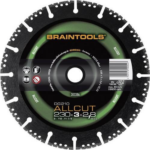 Rhodius ALLCUT Diamanttrennscheibe DG 210 in Schwarz für Stein und Metall, Durchmesser: 230 mm - Bild 1