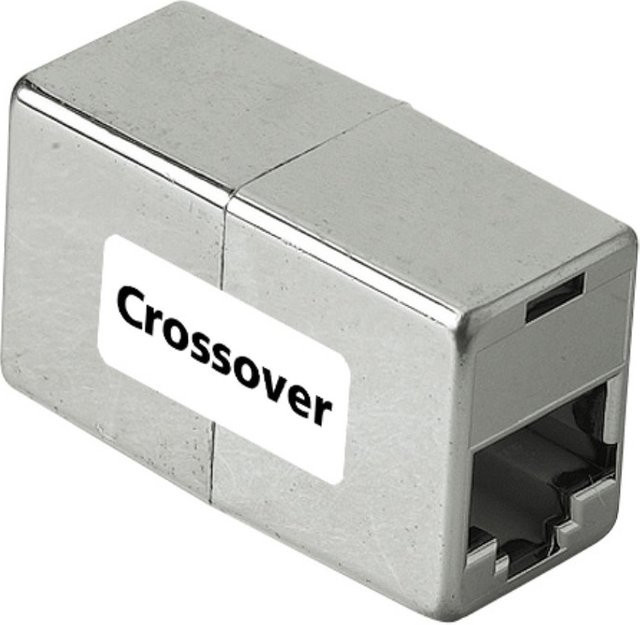 Hama CAT5e Netzwerkadapter Cross-Over mit 2x RJ45-Kupplung in Silber - Bild 1