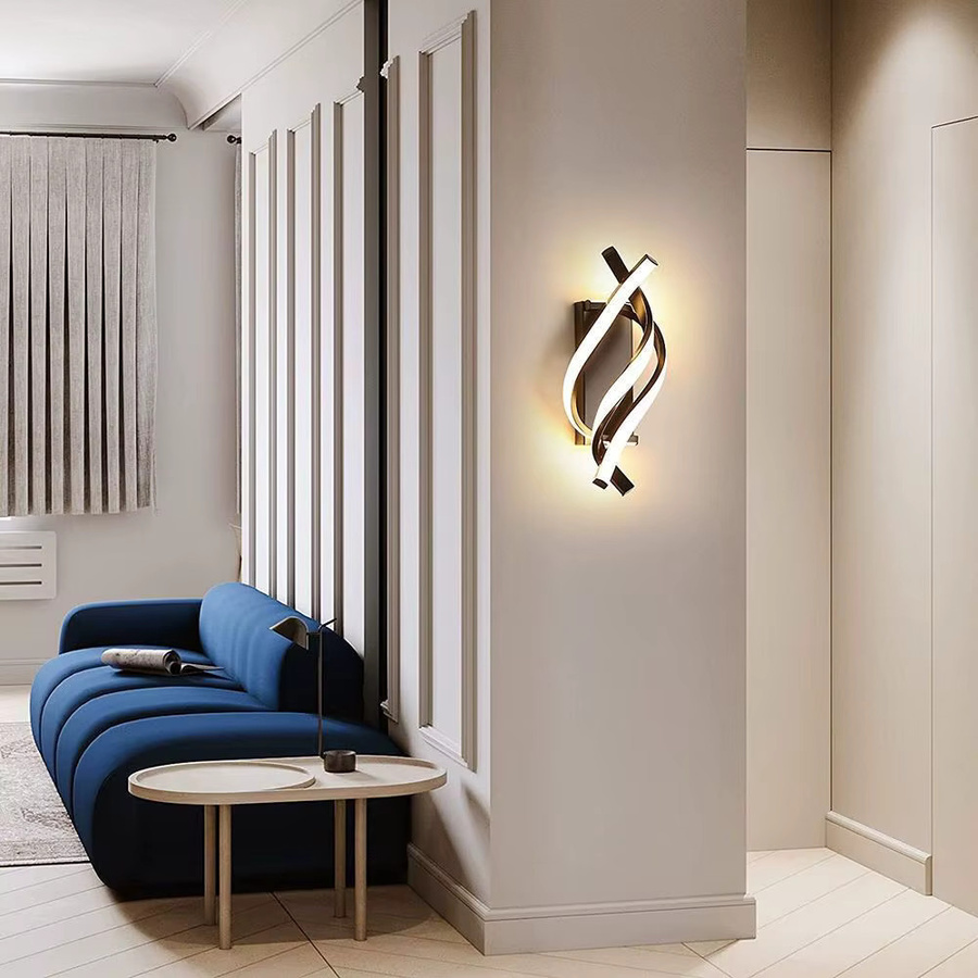 OSABO Moderne LED-Wandleuchte in U-Form für Wohnzimmer, Schlafzimmer und Flur, Schwarz oder Weiß - Bild 5