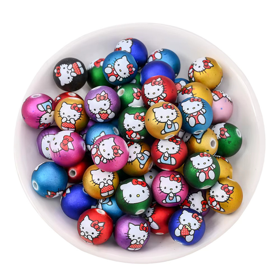 Sanrio Hello Kitty Acryl-Rundperlen, bunt, 16 mm, Unisex - Bild 4