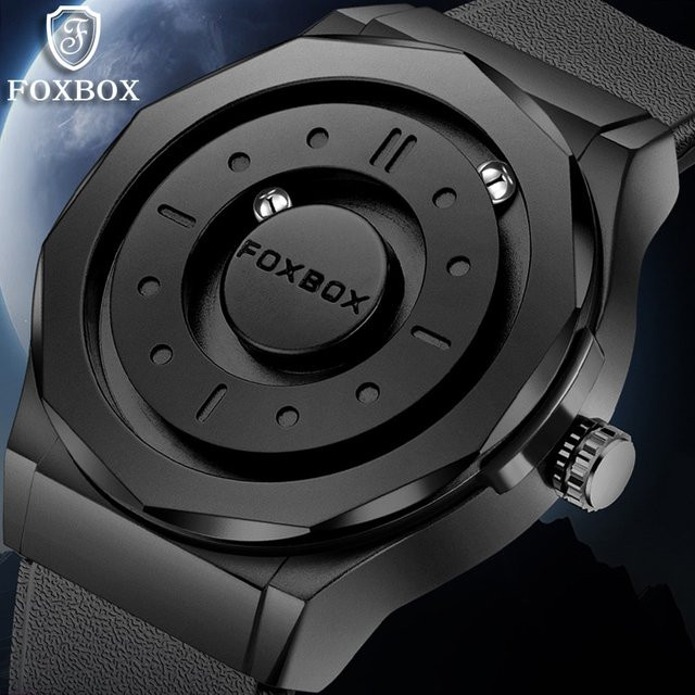 FOXBOX Armbanduhr, Quarz, Silikon, Schwarz, Herren - Bild 1