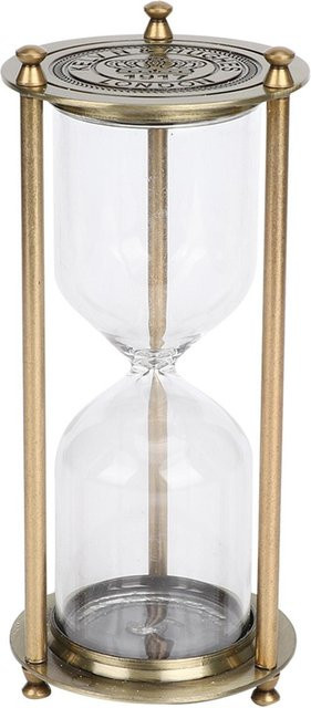 Dekorative Glas-Sanduhr von mfySpace in Gold und Transparent für Wohnzimmer und Büro - Bild 1
