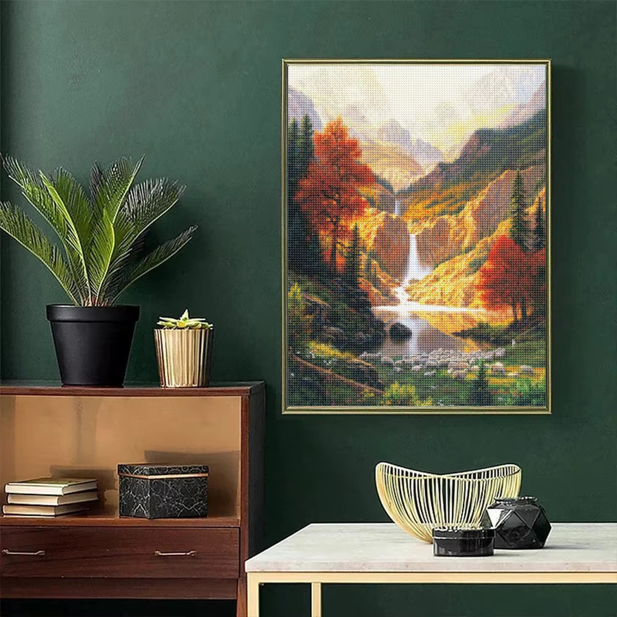 YUTTEE DIY 5D Diamantmalerei Landschaft Wald Mosaik Kunstbild mit Strass Steinen in Multicolor zur Wandmontage - Bild 2