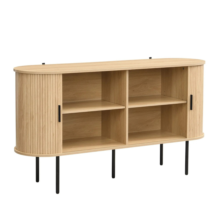 okwish Sideboard mit Rolljalousie-Türen für dein Wohnzimmer in Natur, B/T/H: 140 x 40 x 78 cm - Bild 2