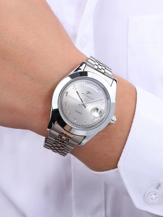RICECGO Armbanduhr Quarz, Edelstahl, Grau, Herren - Bild 2