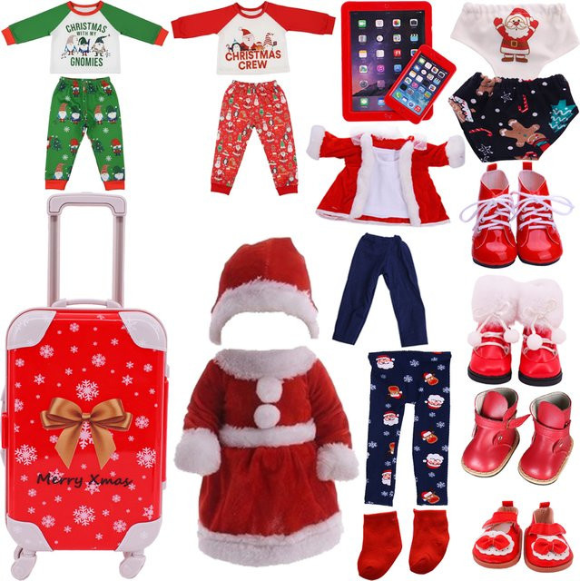 luckdoll Weihnachtspuppenkleidung, Pyjamas, Zubehör, Rot - Bild 1