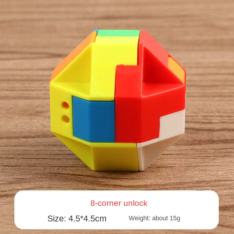 soulbao 3D-Puzzle Luban Lock Schlüsselanhänger, Gehirnspiel, Bunt / Mehrfarbig - Bild 3