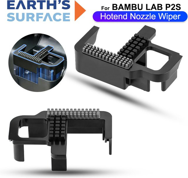 Silikon-Düsenreinigungsbürste für Bambu Lab P2S 3D-Drucker in Schwarz zur Hotend-Düsenreinigung - Bild 1