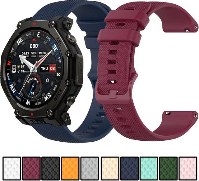Amazfit Uhrenarmband Silikon, 20/22mm, Weiß, Unisex - Bild 1