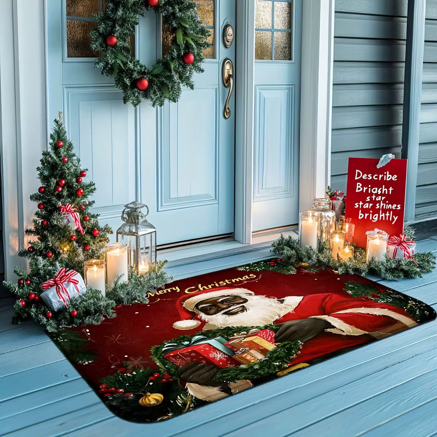 VIKAMA Weihnachtsmann Fußmatte, rutschfest und geräuschreduzierend, mehrfarbig, B/T: 60 x 40 cm - Bild 3