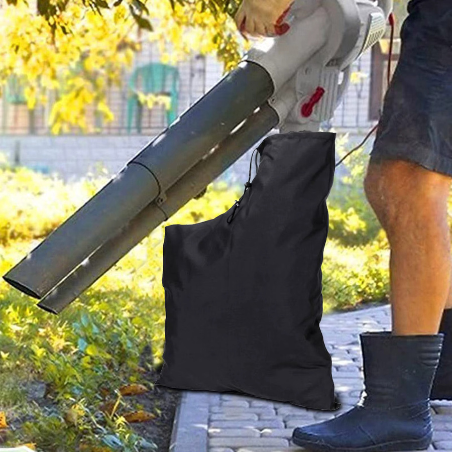Garten Laubgebläse Auffangbeutel aus Oxford Polyester in Schwarz mit Reißverschluss für Laubbläser und Rasenmäher - Bild 6