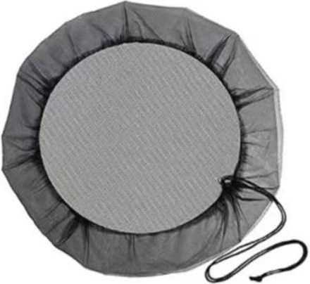 yiyoubao Regenfass-Netzabdeckung mit Kordelzug aus Polyester in Schwarz, Breite: 80 cm - Bild 1