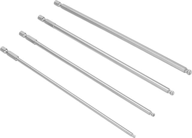 TOMTOP 4er Set Magnetische Sechskant-Schraubendreher-Bits aus S2 Stahl in Silber, Metrisch, Kugelkopf, 1/4 Zoll Sechskantschaft, 200mm - Bild 1