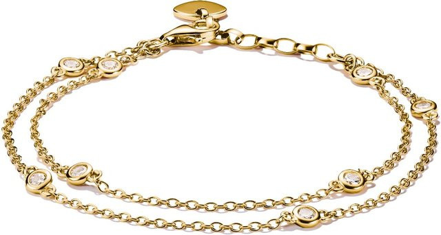 Thomas Sabo Armband doppelreihig, 925 Silber, vergoldet, Zirkonia, Damen - Bild 1